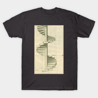 Vintage Architecture, Spiral Staircase Stairs by Henricus Hondius T-Shirt